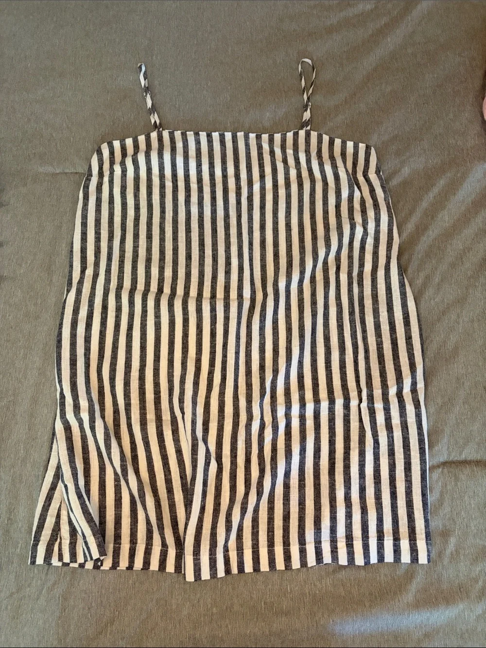 Black and White Striped Spaghetti Strap Mini Dress